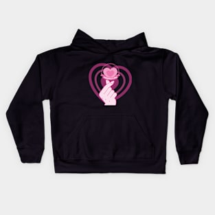 Finger Heart Valentine's Day Kids Hoodie